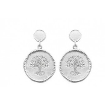 Boucles d'oreilles argent rhodié 925/000 Arbre de vie 7563400
