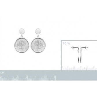 Boucles d'oreilles argent rhodié 925/000 Arbre de vie 7563400
