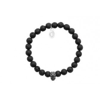 Bracelet acier 316 L et pierre de lave naturelle EDC031