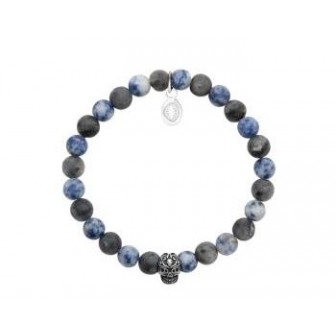 Bracelet acier 316 L et pierre naturelle Sodalite EDC029