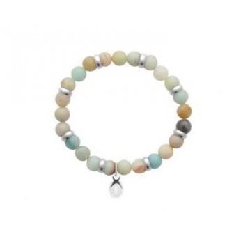 Bracelet acier 316 L et Pierre naturelle Amazonite 312013