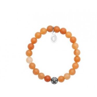 Bracelet acier 316 L et pierre Aventurine orange EDC041