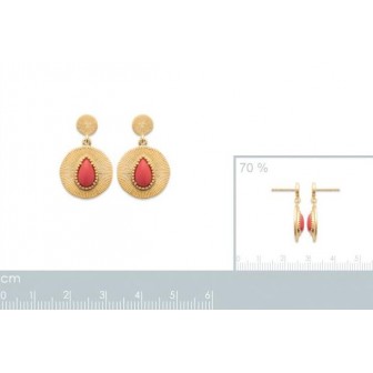 Boucles d'oreilles plaqué-or 3 microns pierre synthétique 2562820