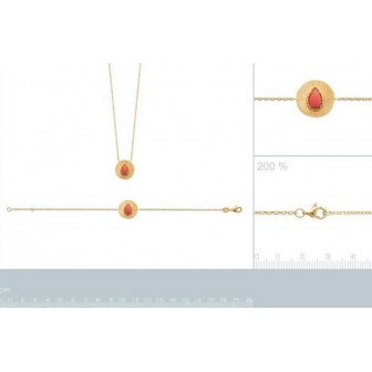 Collier plaqué-or 750/000 3 microns pierre synthétique 97317645