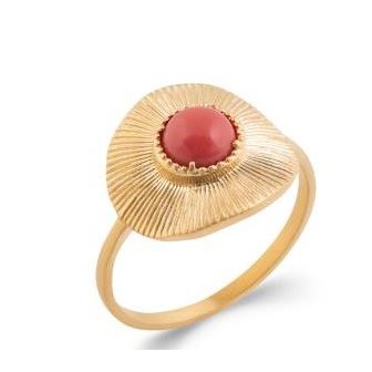 Bague plaqué-or 750/000 5 microns pierre synthétique 2281620