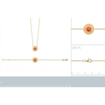 Collier plaqué-or 750/000 3 microns pierre synthétique 97317845