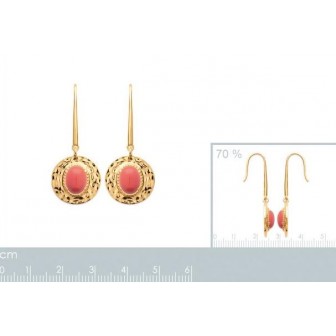 Boucles d'oreilles plaqué-or 750/000 3 microns pierre synthétique 2562020