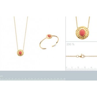 Jonc plaqué-or 750/000 3 microns pierre synthétique 97317458