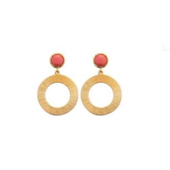 Boucles d'oreilles plaqué-or 750/000 3 microns Pierre synthétique 2EDC520