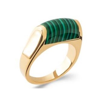 Bague plaqué-or 750/000 5 microns pierre synthétique 2284050