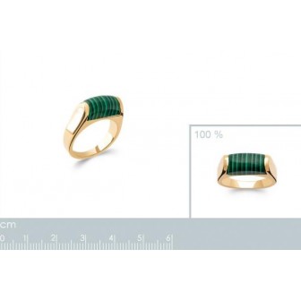 Bague plaqué-or 750/000 5 microns pierre synthétique 2284050