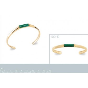 Jonc plaqué-or 750/ 000 3 microns pierre synthétique 973226