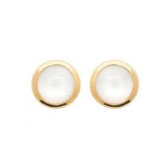 Boucles d'oreilles plaqué-or 750/000 3 microns Pierre de Lune 2565710