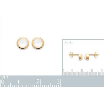 Boucles d'oreilles plaqué-or 750/000 3 microns Pierre de Lune 2565710