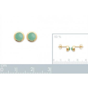 Boucles d'oreilles plaqué-or 750/000 3 microns pierre Aventurine 2565750