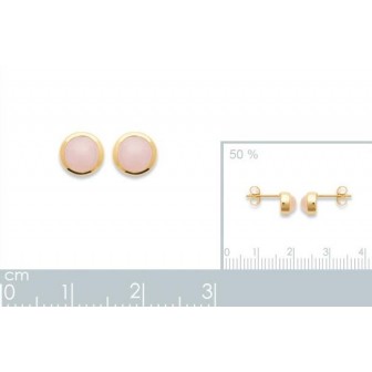 Boucles d'oreilles plaqué-or 750/000 3 microns Quartz rose 2565780