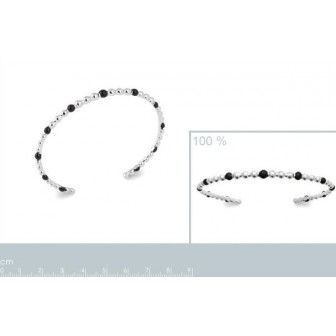 Jonc argent 925/000 rhodié émail 721708