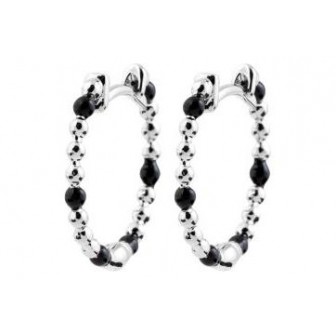 Créoles argent rhodié 925/000 émail 7630107