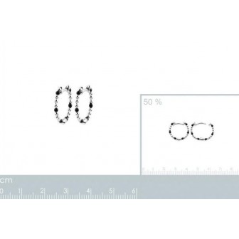 Créoles argent rhodié 925/000 émail 7630107