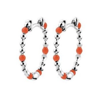 Créoles argent rhodié 925/000 émail 7EDC120