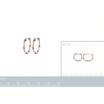 Créoles argent rhodié 925/000 émail 7630120
