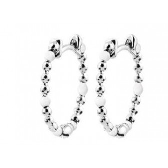 Créoles argent rhodié 925/000 émail 7630110