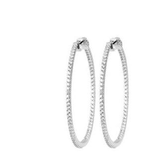 Créoles argent rhodié 925/000 oz 1630210