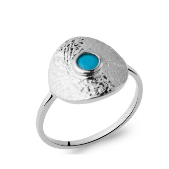 Bague argent rhodié 925/000 Pierre synthétique 1280230