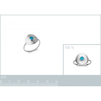 Bague argent rhodié 925/000 Pierre synthétique 1280230