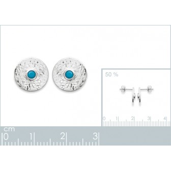 Boucles d'oreilles argent rhodié 925/000 Pierre synthétique 1565230