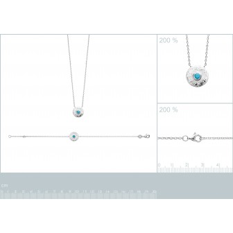 Collier argent rhodié 925/000 Pierre synthétique 873130