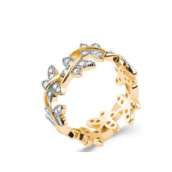 Bague plaqué-or 750/000 5 microns bicolore oz 2284511