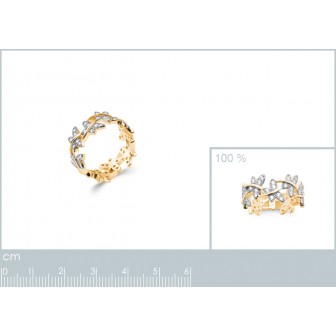 Bague plaqué-or 750/000 5 microns bicolore oz 2284511