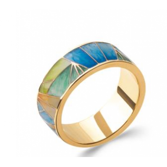 Bague plaqué-or 750/000 3 microns émail 2284105