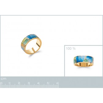 Bague plaqué-or 750/000 3 microns émail 2284105