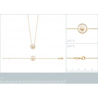Collier plaqué-or 750/000 3 microns oz et nacre 97320945