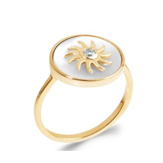 Bague plaqué-or 750/000 5 microns oz nacre 2285804