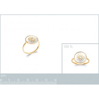 Bague plaqué-or 750/000 5 microns oz nacre 2285804