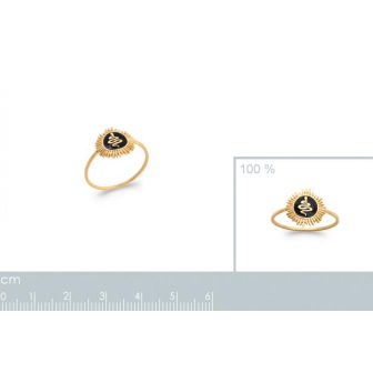 Bague plaqué-or 750/000 3 microns email 2288007