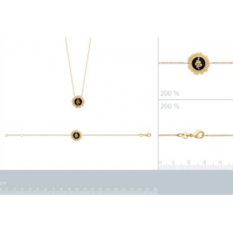 Bracelet plaqué-or 750/000 3 microns email 92171518