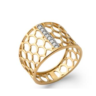 Bague plaqué-or 750/000 5 microns bicolore oz 2278511