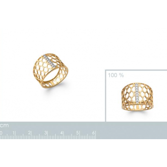 Bague plaqué-or 750/000 5 microns bicolore oz 2278511