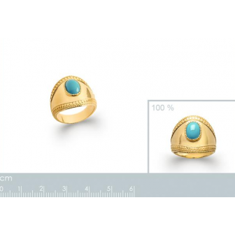 Bague plaqué-or 750/000 5 microns Pierre synthétique 2275230