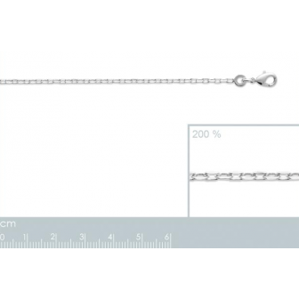 Chaîne maille forçat diamantée argent rhodié 725060