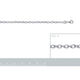 Chaîne argent rhodié maille forçat diamantée 725070