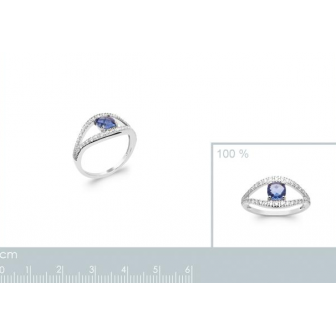Bague argent rhodié 925/000 oz Pierre synthétique 1290140