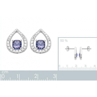 Boucles d'oreilles argent rhodié oz pierre synthétique 1572740