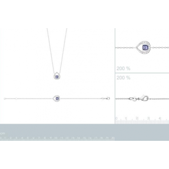 Bracelet argent rhodié 925/000 Pierre synthétique 87327918