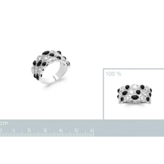 Bague argent rhodié 925/000 oz pierres véritables 1291007