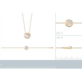 Collier Plaqué-or 750/000 3 microns Nacre 97330445